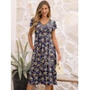 image:imageANRABESS Womens Summer Short Sleeve Midi Dresses Casual Floral TShirt Dress V Neck ALine Flowy Beach Sundress with PocketsPrint Yellow Leaf