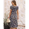 image:imageANRABESS Womens Summer Short Sleeve Midi Dresses Casual Floral TShirt Dress V Neck ALine Flowy Beach Sundress with PocketsPrint Yellow Leaf