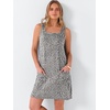 image:imageANRABESS Womens Summer Tank Dress Square Neck Sleeveless Mini Sundress with Pocket 2026 Casual Floral Beach Vacation OutfitsKhaki Polka Dot