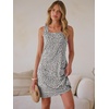 image:imageANRABESS Womens Summer Tank Dress Square Neck Sleeveless Mini Sundress with Pocket 2026 Casual Floral Beach Vacation OutfitsKhaki Polka Dot