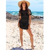 image:imageANRABESS Womens Swimsuit Cover Ups Mesh Knit Crochet Hollow Out Bathing Suit for Summer Vacation Beach SwimwearBlack