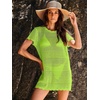image:imageANRABESS Womens Swimsuit Cover Ups Mesh Knit Crochet Hollow Out Bathing Suit for Summer Vacation Beach SwimwearGreen