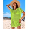 image:imageANRABESS Womens Swimsuit Cover Ups Mesh Knit Crochet Hollow Out Bathing Suit for Summer Vacation Beach SwimwearGreen