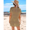 image:imageANRABESS Womens Swimsuit Cover Ups Mesh Knit Crochet Hollow Out Bathing Suit for Summer Vacation Beach SwimwearKhaki
