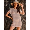 image:imageANRABESS Womens Swimsuit Cover Ups Mesh Knit Crochet Hollow Out Bathing Suit for Summer Vacation Beach SwimwearLight Pink