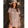 image:imageANRABESS Womens Swimsuit Cover Ups Mesh Knit Crochet Hollow Out Bathing Suit for Summer Vacation Beach SwimwearLight Pink