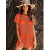 image:imageANRABESS Womens Swimsuit Cover Ups Mesh Knit Crochet Hollow Out Bathing Suit for Summer Vacation Beach SwimwearOrange