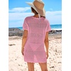 image:imageANRABESS Womens Swimsuit Cover Ups Mesh Knit Crochet Hollow Out Bathing Suit for Summer Vacation Beach SwimwearPink