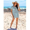 image:imageANRABESS Womens Swimsuit Cover Ups Mesh Knit Crochet Hollow Out Bathing Suit for Summer Vacation Beach SwimwearSky
