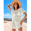 image:imageANRABESS Womens Swimsuit Cover Ups Mesh Knit Crochet Hollow Out Bathing Suit for Summer Vacation Beach SwimwearWhite