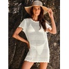 image:imageANRABESS Womens Swimsuit Cover Ups Mesh Knit Crochet Hollow Out Bathing Suit for Summer Vacation Beach SwimwearWhite