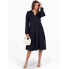 image:imageANRABESS Womens V Neck Long Sleeve Midi Dress  Swing Flowy Tiered with Pockets Soft Fabric Boho Beach Vacation Dresses Loose Fit Casual Fall Winter Transition ClothesDeep Navy Blue