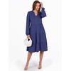 image:imageANRABESS Womens V Neck Long Sleeve Midi Dress  Swing Flowy Tiered with Pockets Soft Fabric Boho Beach Vacation Dresses Loose Fit Casual Fall Winter Transition ClothesNavy Blue