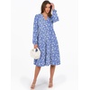 image:imageANRABESS Womens V Neck Long Sleeve Midi Dress  Swing Flowy Tiered with Pockets Soft Fabric Boho Beach Vacation Dresses Loose Fit Casual Fall Winter Transition ClothesFloral Blue