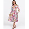 image:imageANRABESS Womens V Neck Long Sleeve Midi Dress  Swing Flowy Tiered with Pockets Soft Fabric Boho Beach Vacation Dresses Loose Fit Casual Fall Winter Transition ClothesMulticolour Floral