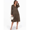 image:imageANRABESS Womens V Neck Long Sleeve Midi Dress  Swing Flowy Tiered with Pockets Soft Fabric Boho Beach Vacation Dresses Loose Fit Casual Fall Winter Transition ClothesCoffee