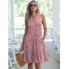 image:imageANRABESS Womens V Neck Mini Dress amp Pockets  Sleeveless ALine Tiered Swing Sundress Comfy Soft Fabric Summer Loose Fit Cute Casual Beach Vacation Travel Daily WearPink Dot Floral