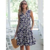 image:imageANRABESS Womens V Neck Mini Dress amp Pockets  Sleeveless ALine Tiered Swing Sundress Comfy Soft Fabric Summer Loose Fit Cute Casual Beach Vacation Travel Daily WearBlue White Floral