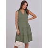 image:imageANRABESS Womens V Neck Mini Dress amp Pockets  Sleeveless ALine Tiered Swing Sundress Comfy Soft Fabric Summer Loose Fit Cute Casual Beach Vacation Travel Daily WearOlive