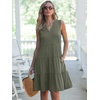 image:imageANRABESS Womens V Neck Mini Dress amp Pockets  Sleeveless ALine Tiered Swing Sundress Comfy Soft Fabric Summer Loose Fit Cute Casual Beach Vacation Travel Daily WearOlive