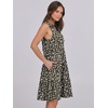 image:imageANRABESS Womens V Neck Mini Dress amp Pockets  Sleeveless ALine Tiered Swing Sundress Comfy Soft Fabric Summer Loose Fit Cute Casual Beach Vacation Travel Daily WearBlack White Floral