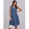 image:imageANRABESS Womens V Neck Mini Dress amp Pockets  Sleeveless ALine Tiered Swing Sundress Comfy Soft Fabric Summer Loose Fit Cute Casual Beach Vacation Travel Daily WearBlue