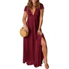 Short Sleeve Wine Red
