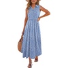 image:imageANRABESS Womens Casual Dress Summer Sleeveless V Neck Sundress Aline Flowy Beach Maxi Dresses Travel 2026 Vacation OutfitsFloral Blue