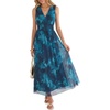 image:imageANRABESS Womens Summer Floral Maxi Dress A Line TulleElegant for Wedding Guest amp Beach VacationFlowy Casual Boho OutfitsFloral Blue