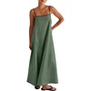image:imageANRABESS Womens Summer Maxi Dress Casual Spaghetti Straps Sundress Flowy Long Dresses with Pocket 2026 Beach Vacation OutfitsOlive