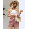 image:imageANRABESS Boxer Shorts for Women Gingham Pajama 2026 Summer Casual Lounge Sleep Plaid Shorts Y2K Beach BottomsMulti Red Apricot Plaid
