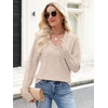 image:imageANRABESS Lightweight Sweaters for Women Long Sleeve V Neck Shirts Business Casual Work Blouses 2026 Fall Knit Pullover TopsAlmond