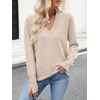 image:imageANRABESS Lightweight Sweaters for Women Long Sleeve V Neck Shirts Business Casual Work Blouses 2026 Fall Knit Pullover TopsAlmond