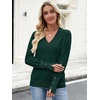 image:imageANRABESS Lightweight Sweaters for Women Long Sleeve V Neck Shirts Business Casual Work Blouses 2026 Fall Knit Pullover TopsDark Green