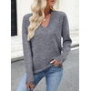 image:imageANRABESS Lightweight Sweaters for Women Long Sleeve V Neck Shirts Business Casual Work Blouses 2026 Fall Knit Pullover TopsDark Grey