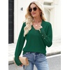 image:imageANRABESS Lightweight Sweaters for Women Long Sleeve V Neck Shirts Business Casual Work Blouses 2026 Fall Knit Pullover TopsForest Green