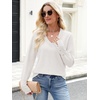 image:imageANRABESS Lightweight Sweaters for Women Long Sleeve V Neck Shirts Business Casual Work Blouses 2026 Fall Knit Pullover TopsWhite