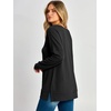 image:imageANRABESS Long Sleeve Shirts for Women Waffle Knit V Neck Loose Fit Side Slit 2026 Fall Sweater Tops for Daily Casual WearBlack