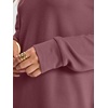 image:imageANRABESS Long Sleeve Shirts for Women Waffle Knit V Neck Loose Fit Side Slit 2026 Fall Sweater Tops for Daily Casual WearMauve