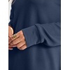 image:imageANRABESS Long Sleeve Shirts for Women Waffle Knit V Neck Loose Fit Side Slit 2026 Fall Sweater Tops for Daily Casual WearNavy Blue