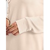 image:imageANRABESS Long Sleeve Shirts for Women Waffle Knit V Neck Loose Fit Side Slit 2026 Fall Sweater Tops for Daily Casual WearParchment
