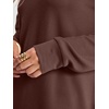 image:imageANRABESS Long Sleeve Shirts for Women Waffle Knit V Neck Loose Fit Side Slit 2026 Fall Sweater Tops for Daily Casual WearRed Brown