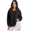 image:imageANRABESS Oversized Long Sleeve Shirts for Women Off the Shoulder Sweatshirt Loose V Neck Tunic Tops High Low Sweater 2026Black