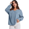 image:imageANRABESS Oversized Long Sleeve Shirts for Women Off the Shoulder Sweatshirt Loose V Neck Tunic Tops High Low Sweater 2026Blue