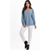 image:imageANRABESS Oversized Long Sleeve Shirts for Women Off the Shoulder Sweatshirt Loose V Neck Tunic Tops High Low Sweater 2026Blue