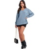 image:imageANRABESS Oversized Long Sleeve Shirts for Women Off the Shoulder Sweatshirt Loose V Neck Tunic Tops High Low Sweater 2026Blue