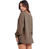 image:imageANRABESS Oversized Long Sleeve Shirts for Women Off the Shoulder Sweatshirt Loose V Neck Tunic Tops High Low Sweater 2026Brown