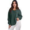 image:imageANRABESS Oversized Long Sleeve Shirts for Women Off the Shoulder Sweatshirt Loose V Neck Tunic Tops High Low Sweater 2026Dark Green