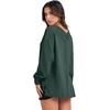 image:imageANRABESS Oversized Long Sleeve Shirts for Women Off the Shoulder Sweatshirt Loose V Neck Tunic Tops High Low Sweater 2026Dark Green