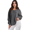 image:imageANRABESS Oversized Long Sleeve Shirts for Women Off the Shoulder Sweatshirt Loose V Neck Tunic Tops High Low Sweater 2026Dark Grey